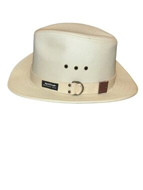 Panama Jack Vintage original trilby fedora Indiana Jones bone white hat L